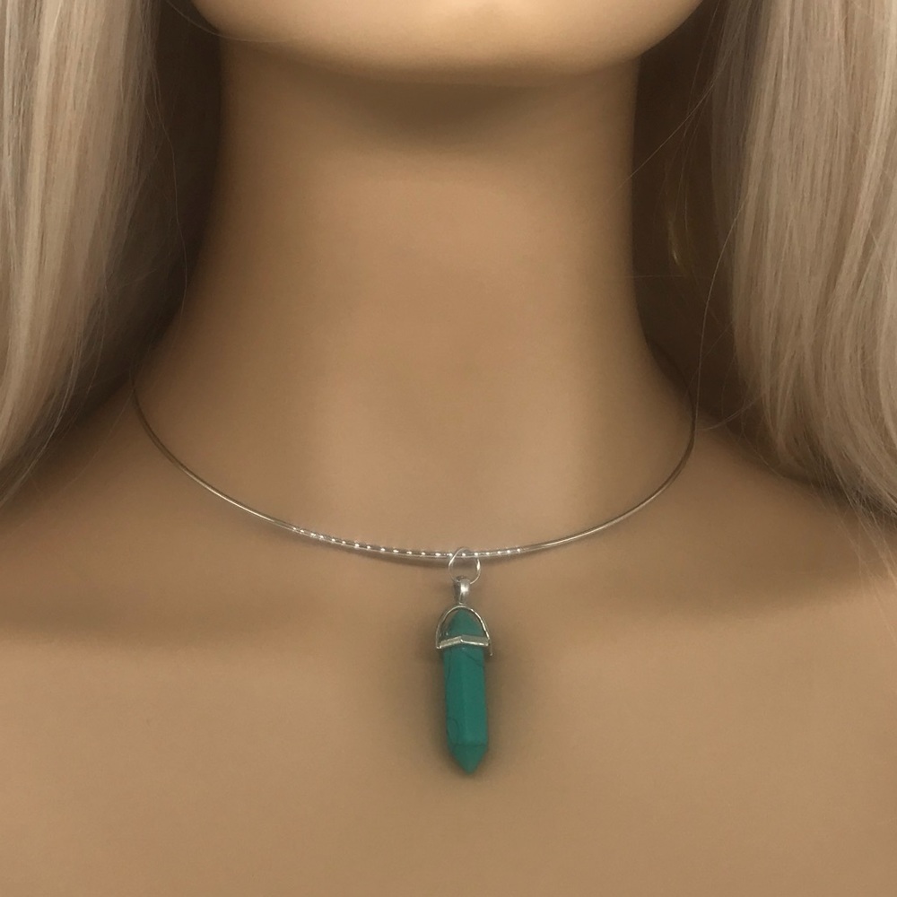 Silver turquoise choker NWOT